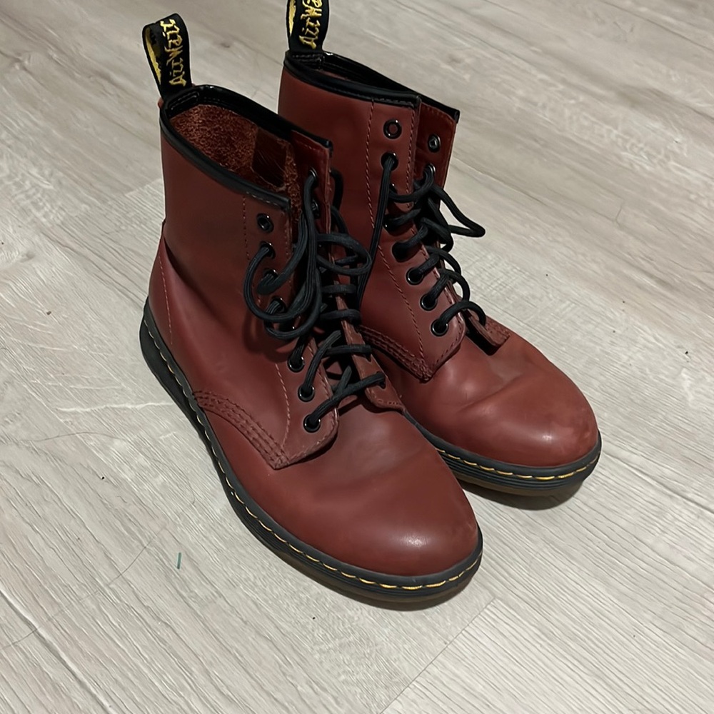 burgundy doc martens